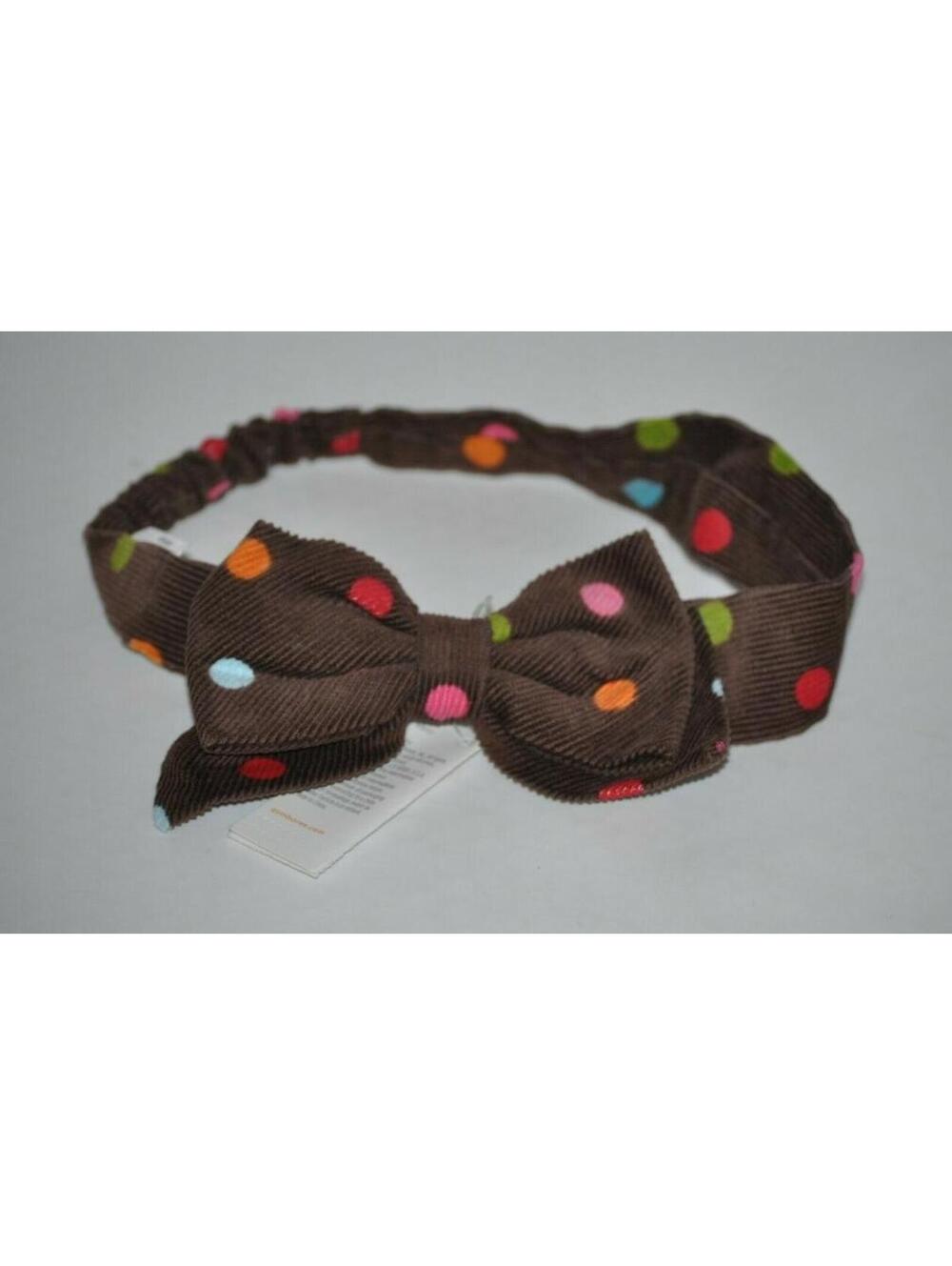 Gymboree Headband WINTER CHEER Brown Corduroy w/Dots Stretchy 12 GY WINTER